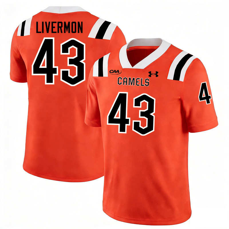 Campbell Fighting Camels #43 Logan Livermon College Football Jerseys,Uniforms-Orange